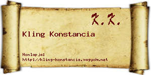 Kling Konstancia névjegykártya